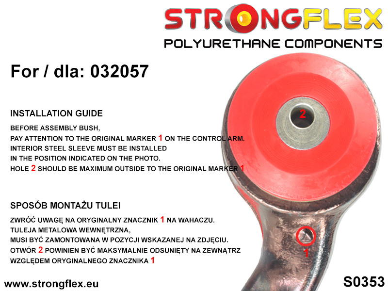 032057A: Front lower wishbone bush – front SPORT - Image 2