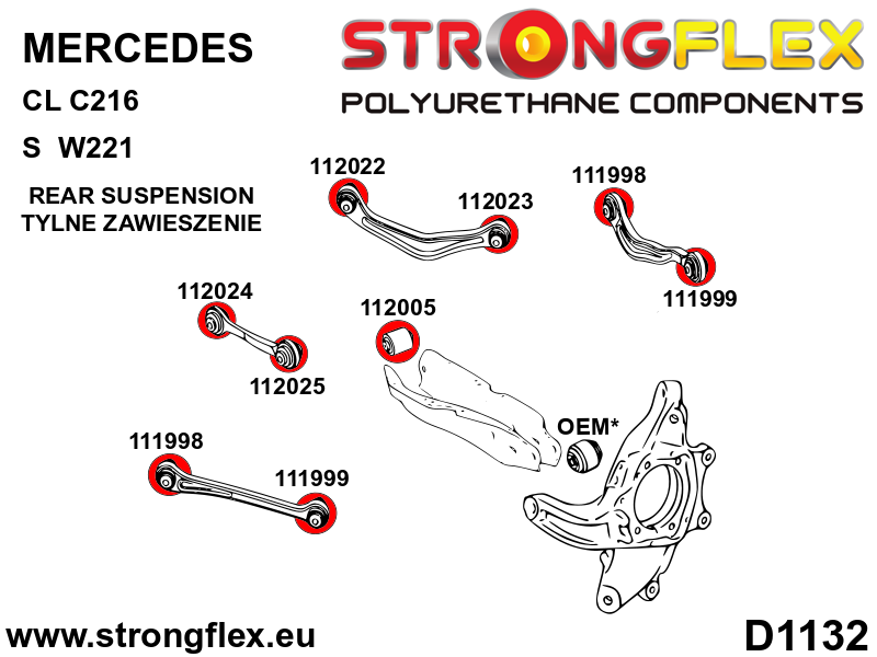 116260A: Rear suspension bush kit SPORT - Image 2