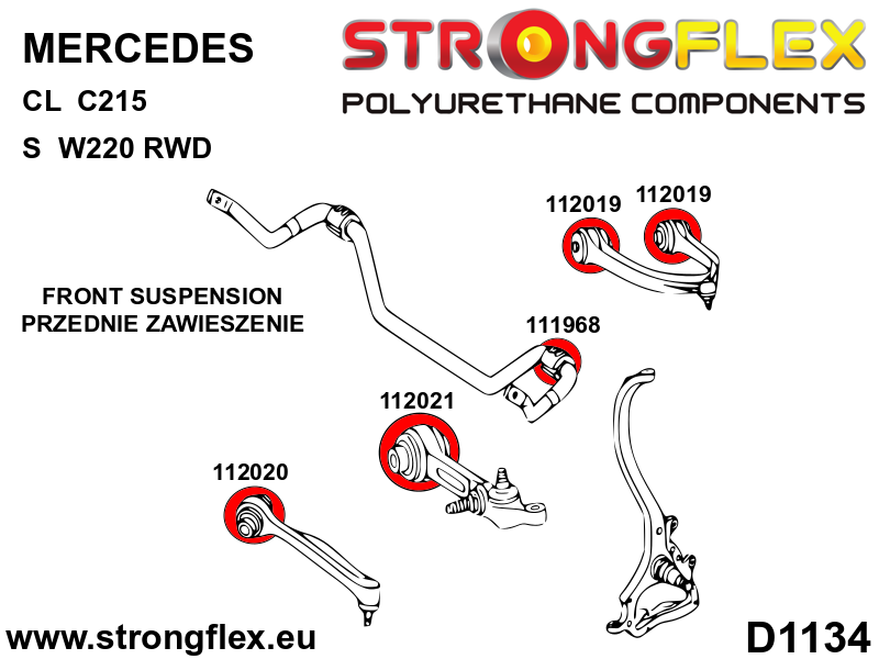 116261B: Front suspension bush kit - Image 2
