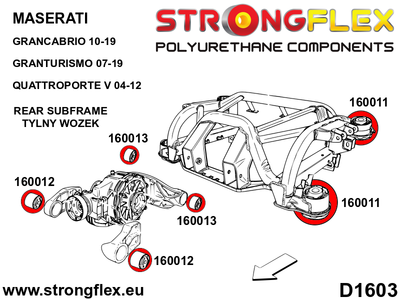 166104B: Rear subframe bush kit - Image 2