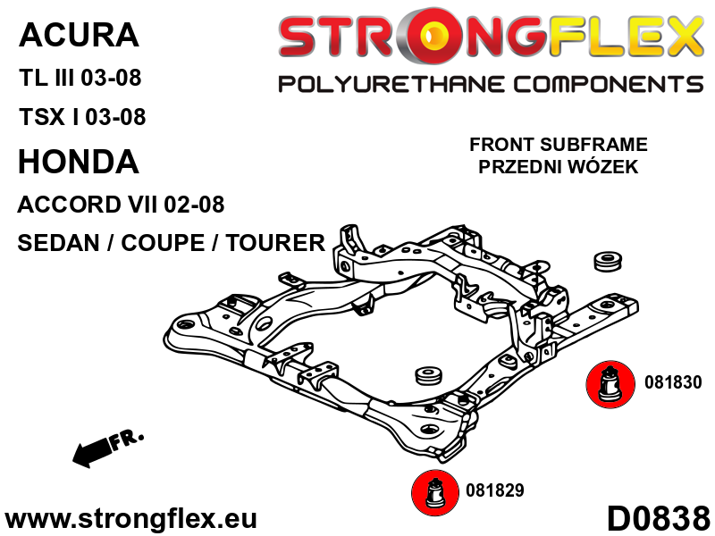 086232B: Front subframe bush kit - Image 2