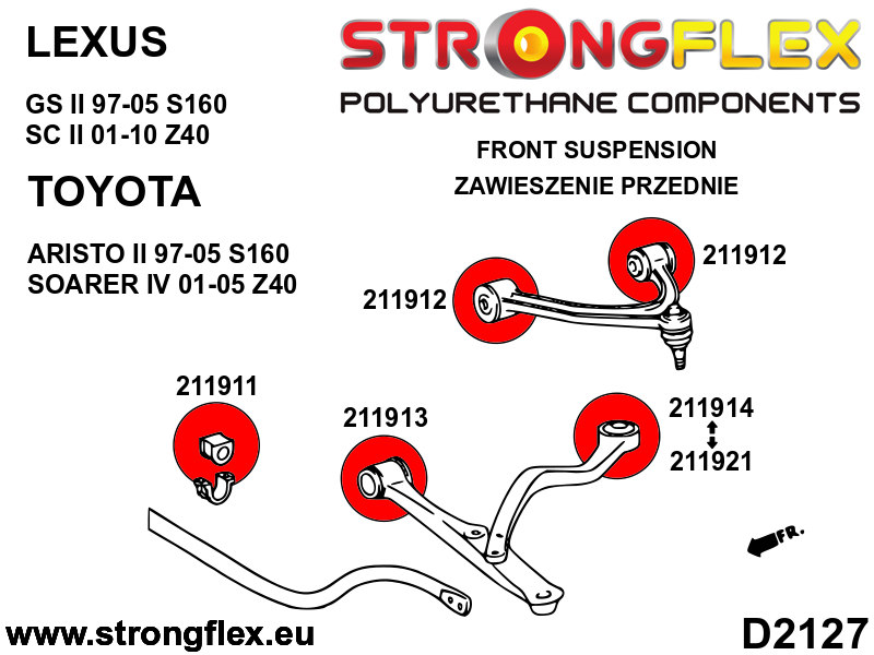 216244B: Front suspension bush kit - Image 2