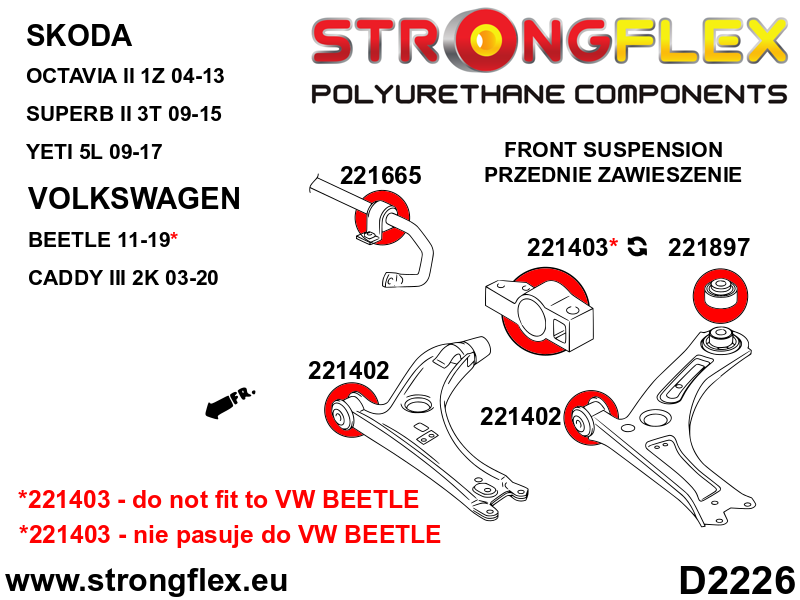 221403A: Front wishbone rear bush SPORT - Image 6