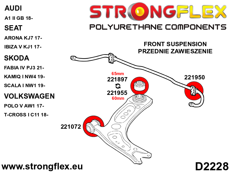 221072A: Front wishbone - front bush 30mm SPORT - Image 5