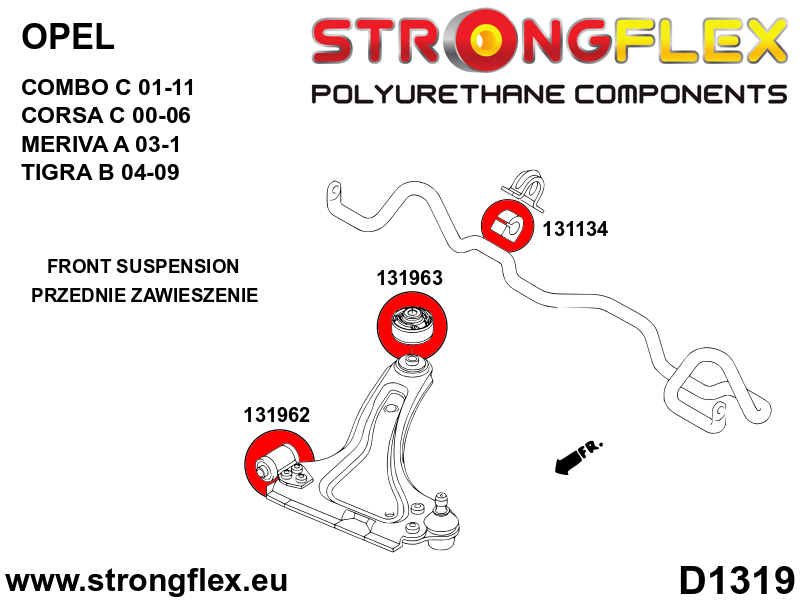 136226A: Front suspension and ream beam bush kit SPORT - Image 2
