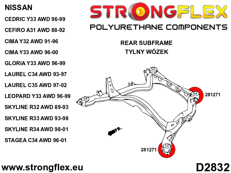281271A: Rear beam mounting bush AWD SPORT - Image 3