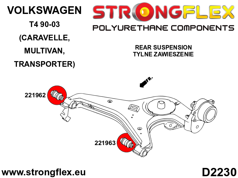 221963A: Rear control arm - outer bush SPORT - Image 2