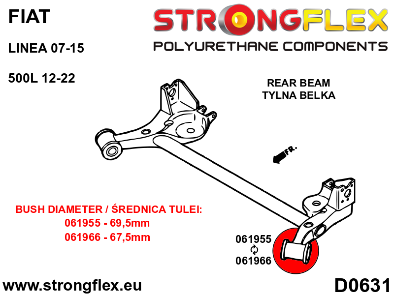 066078A: Front suspension and ream beam bush kit SPORT - Image 2