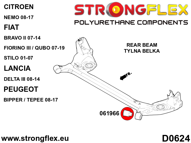 066078A: Front suspension and ream beam bush kit SPORT - Image 3