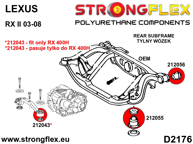 216287A: Rear subframe bush kit SPORT - Image 2