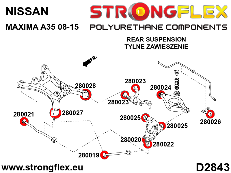286223A: Rear subframe bush kit SPORT - Image 2
