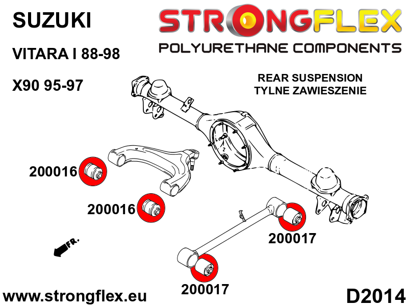206162A: Front and rear suspension bush kit SPORT - Image 2
