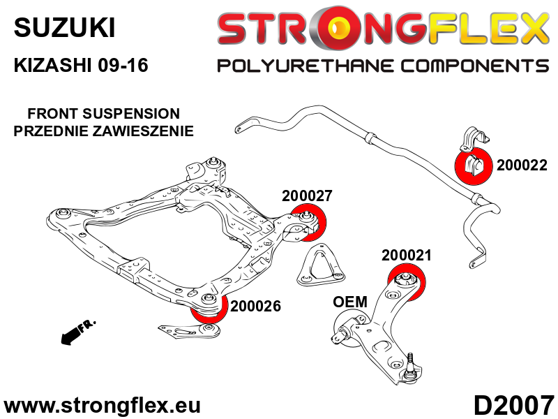 206166A: Full suspension polyurethane bush kit SPORT - Image 2