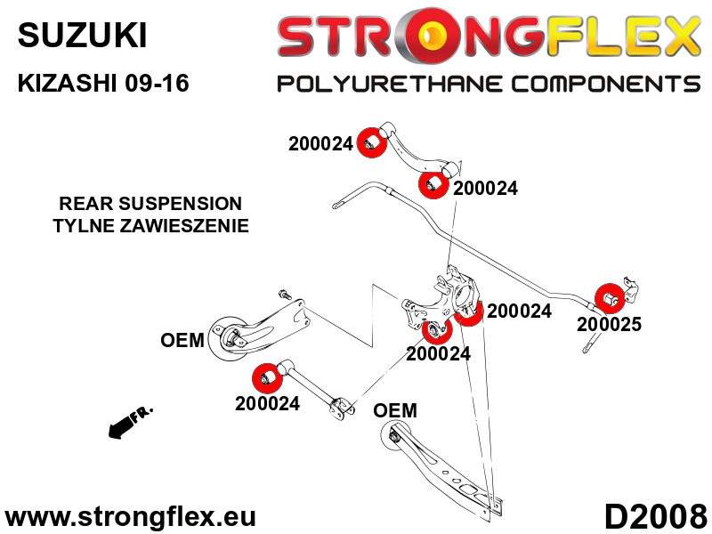 206166A: Full suspension polyurethane bush kit SPORT - Image 3