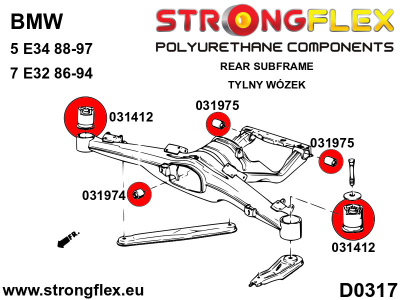 036172A: Rear suspension bush kit SPORT - Image 4