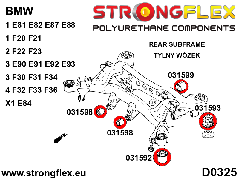 036216B: Full suspension polyurethane bush kit - Image 3