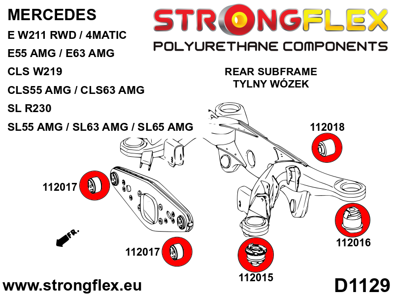 116285A: Full suspension polyurethane bush kit RWD SPORT - Image 3