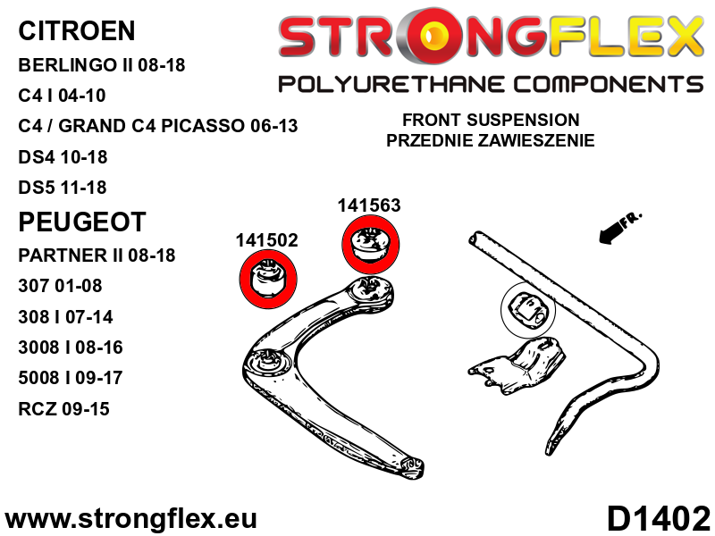 141502A: Front wishbone bush - front SPORT - Image 2