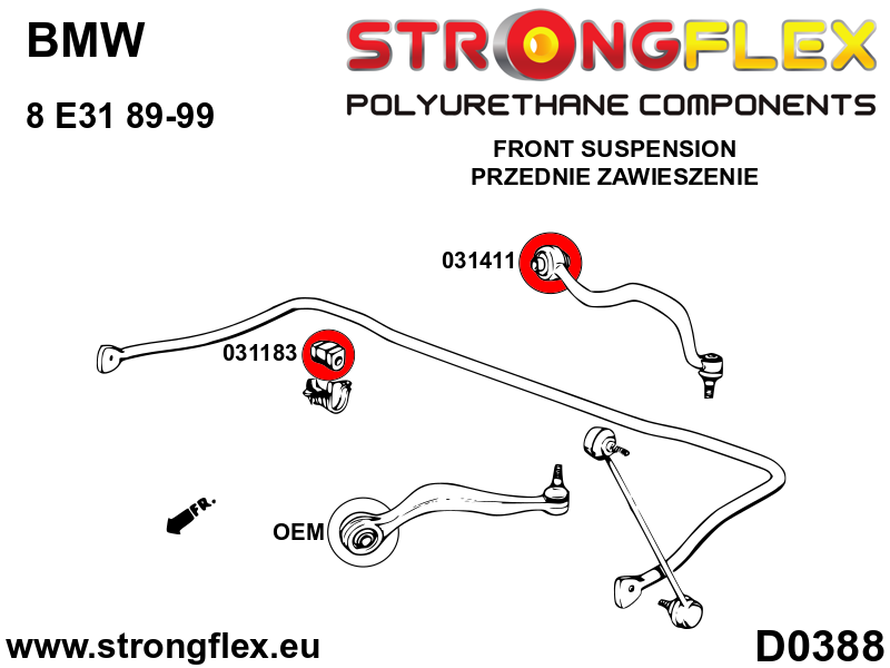036085A: Full suspension polyurethane bush kit SPORT - Image 2