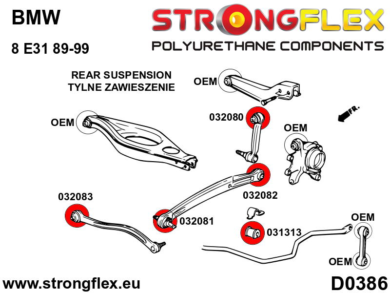 036085A: Full suspension polyurethane bush kit SPORT - Image 3