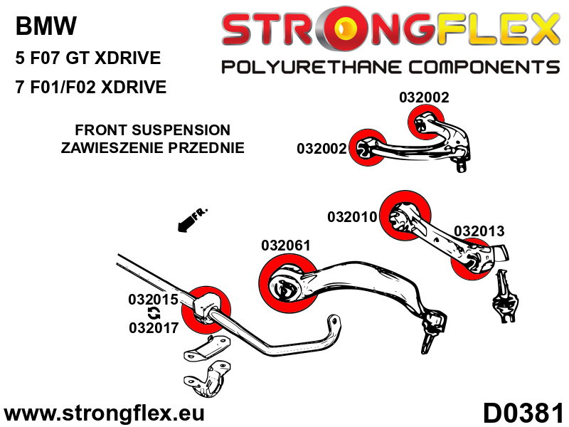 036078A: Front suspension bush kit SPORT - Image 2