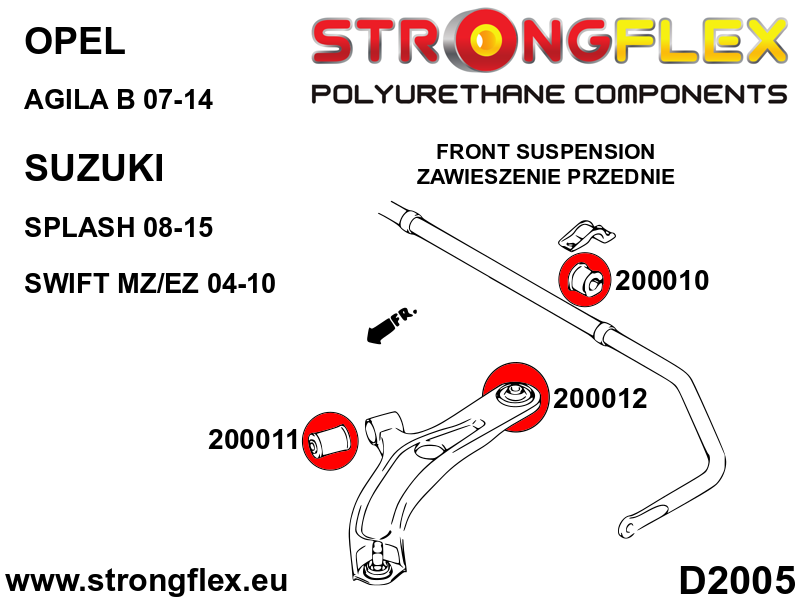 206160B: Front suspension bush kit - Image 2