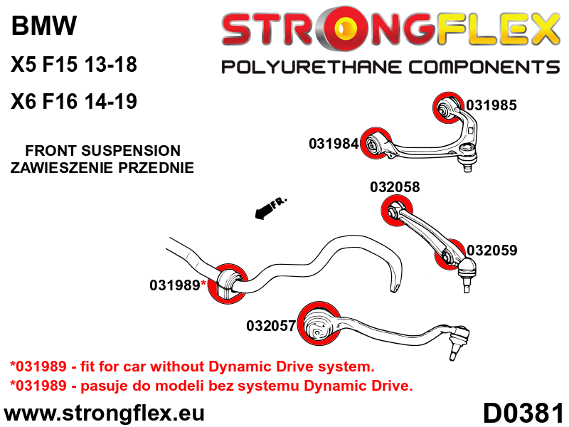 036070A: Front suspension bush kit SPORT - Image 3