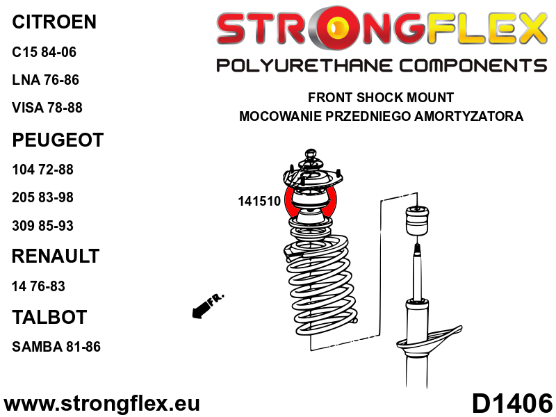 146102A: Front suspension bush kit SPORT - Image 2