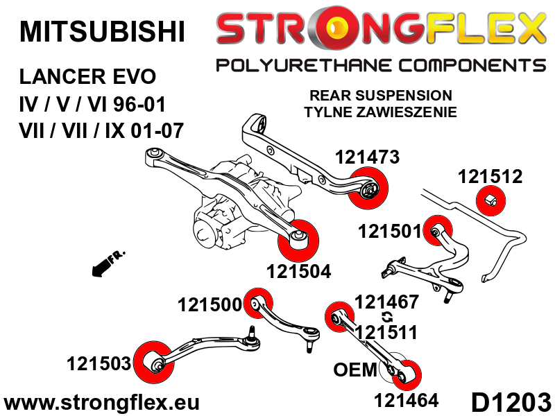 121464B: Rear lower track control arm outer bush - Image 2