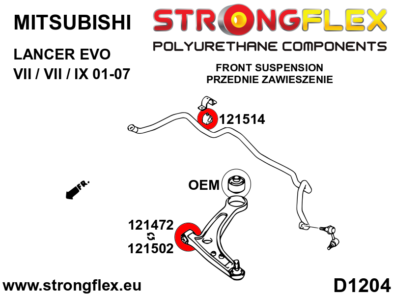 121514B: Front/rear anti roll bar bush - Image 2