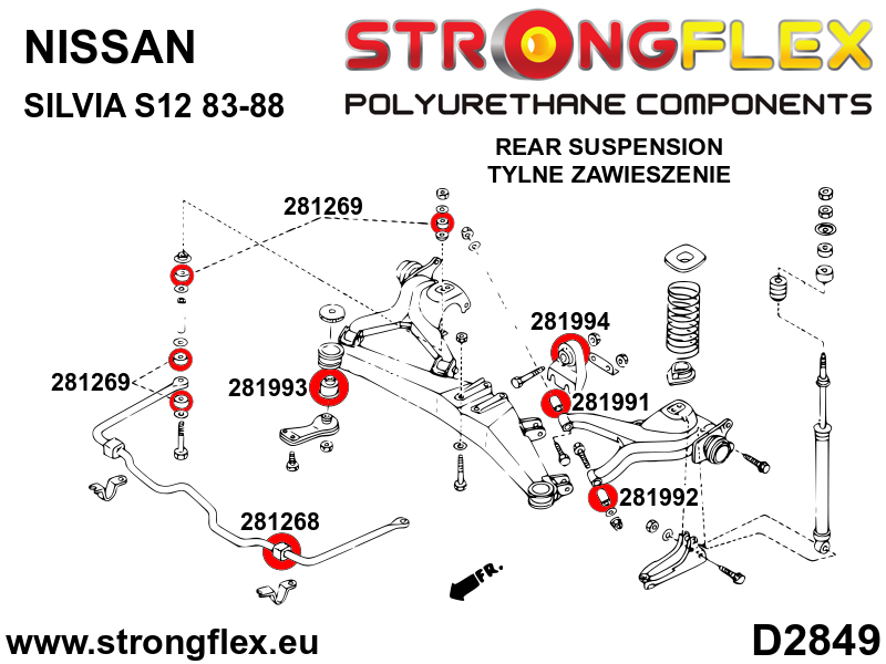 286228A: Full suspension bush kit SPORT - Image 3