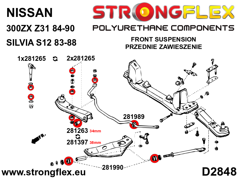 281265B: Front anti roll bar link bush - Image 3