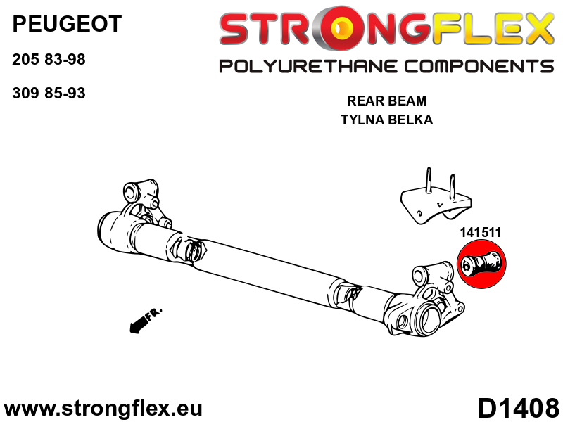 146105A: Front suspension and ream beam bush kit SPORT - Image 4