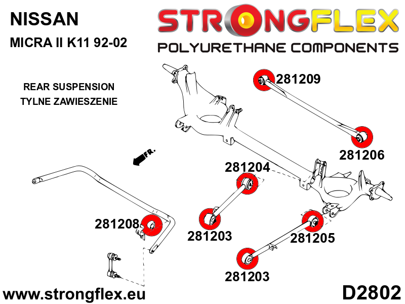 281209B: Rear panhard rod bush - beam mount - Image 2