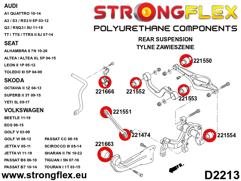 221550A: Rear suspension - lower inner arm bush SPORT - Image 2