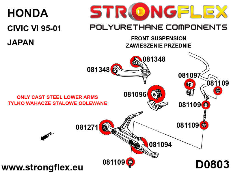 086096A: Front suspension bush kit SPORT - Image 2