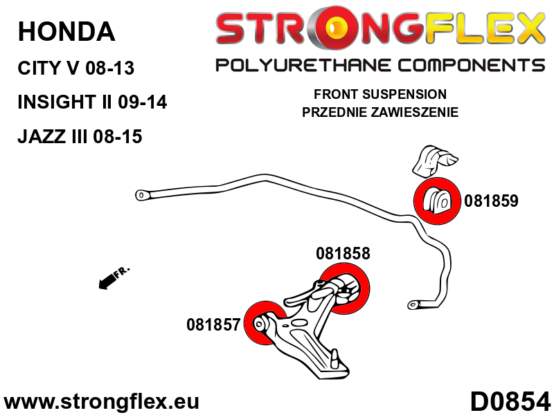 086245A: Front suspension bush kit SPORT - Image 2