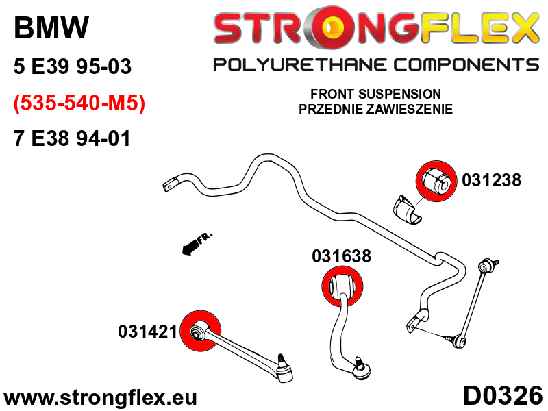 036087B: Front suspension bush kit - Image 2
