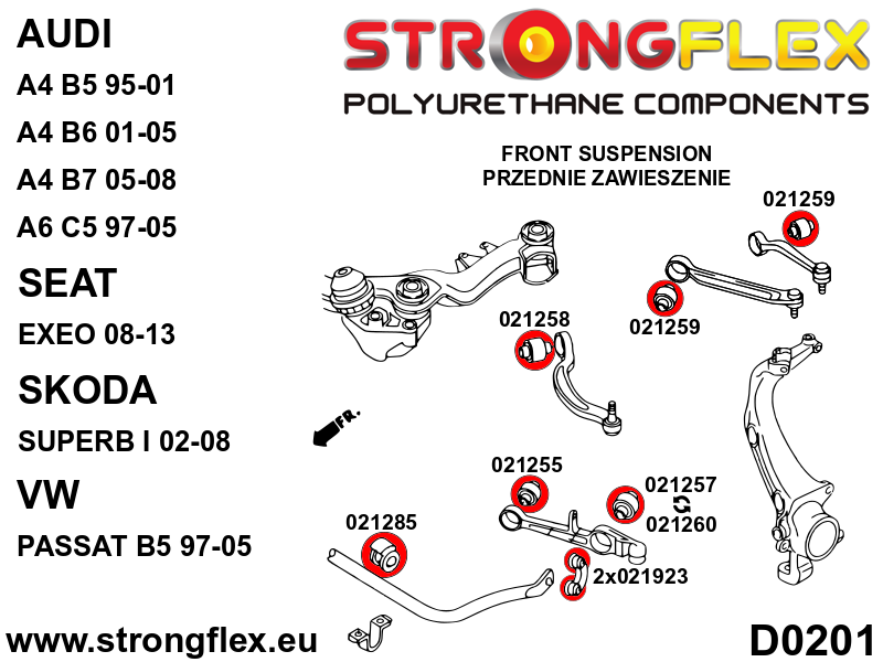 026292A: Full suspension polyurethane bush kit SPORT - Image 3