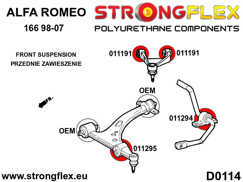 016261B: Front suspension bush kit - Image 2