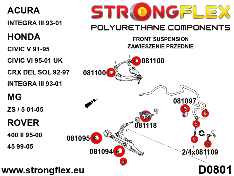 086069B: Full suspension bush kit - Image 2