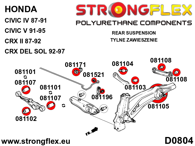 086069B: Full suspension bush kit - Image 3