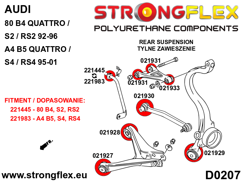 026217B: Rear suspension bush kit - Image 2