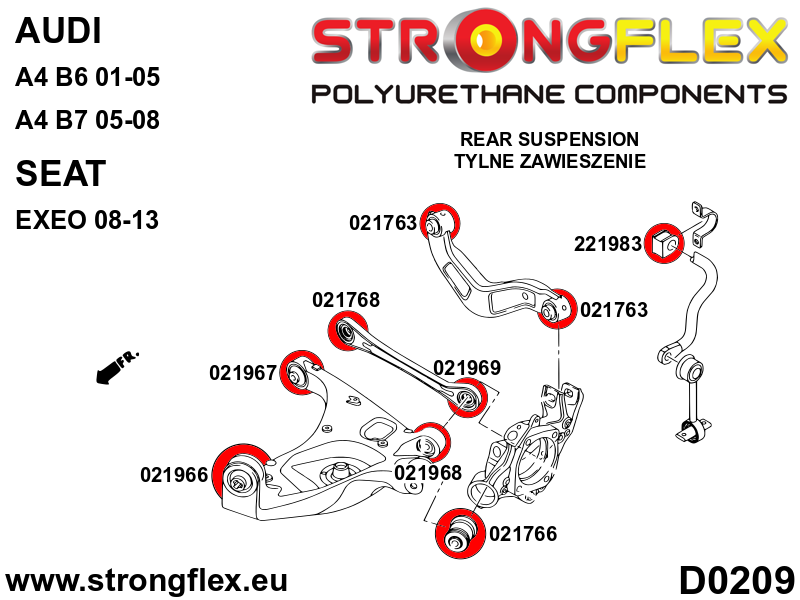 026293A: Full suspension polyurethane bush kit SPORT - Image 5