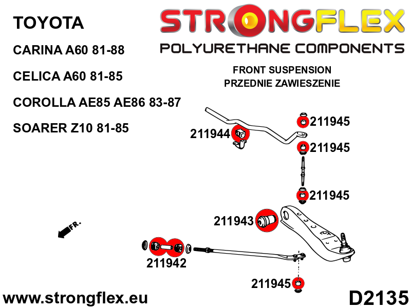216254A: Full Suspension bush kit SPORT - Image 2