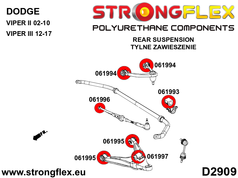 066087B: Rear suspension bush kit - Image 2