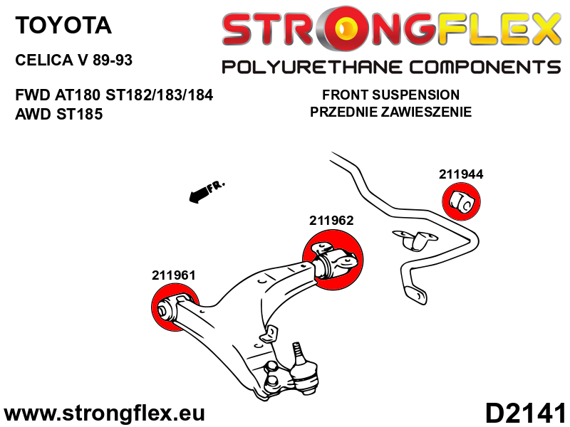 216261B: Front suspension bush kit - Image 2