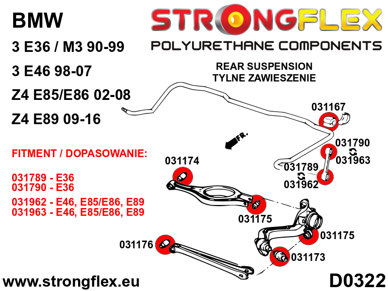 036105B: Full suspension bush kit - Image 6