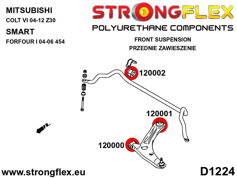 120002A: Front anti roll bar bush SPORT - Image 2