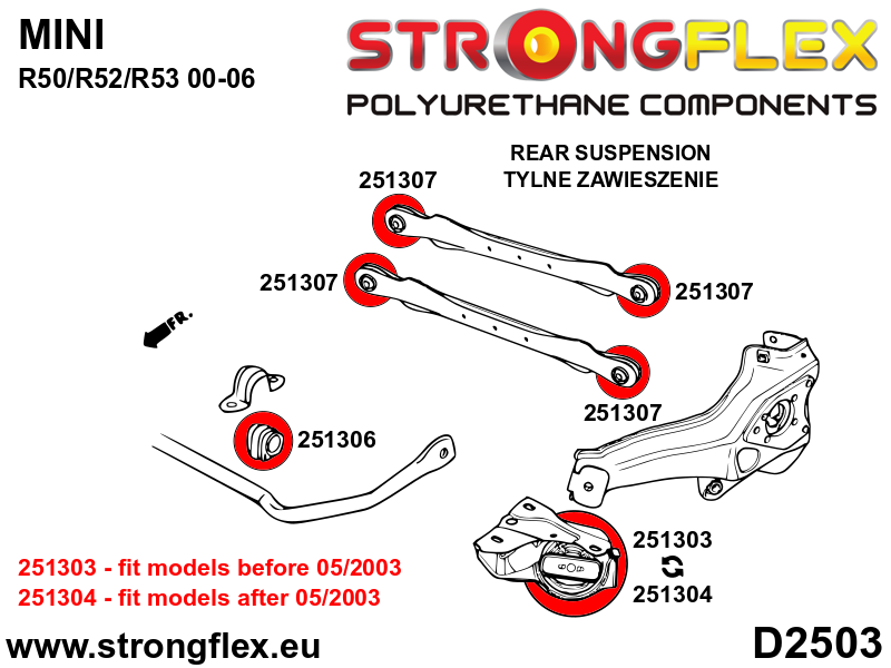256206A: Full suspension bush kit from 05/2003 SPORT - Image 5